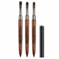 Professionnel Nail Art Design Pinceaux Manche En Bois De Santal Ongles Photothérapie Stylo Art Outils Gel Constructeur Brosses Extension Dessin Stylo