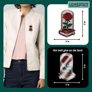 Romance Rose Flower <b>Patch</b> 3 Inches Iron <b>On</b> Embroidery For Hats Clothes Backpacks Jeans DIY <b>Sew</b> - Product Image 5