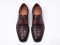 Chaussures Derby pour hommes en cuir véritable gaufré crocodile, à lacets, doublure en peau de porc, semelle en caoutchouc, pour le bureau et les mariages