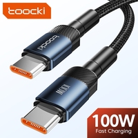 Cable Trenzado Tipo-C Duradero Toocki de 100 W, Carga Rápida C-C y Antiinterferencias con Protección de Carga Inteligente para Xiaomi/Huawei