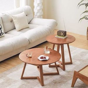 Japanese Style Solid Wood Coffee <b>Table</b> Round 80*45 Cm Living Room <b>Study</b> Office Use Simple Scandinavian Design - Product Image 5