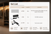Kit Sakelar Sentuh Lampu Kabinet Bahan ABS DC24V Sakelar Sensor Sentuh Dapat Diredupkan Instalasi Perekat Diri LC1021-71