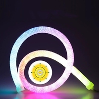 Bande LED RGB intelligente flexible à 360 degrés, ruban lumineux à motif réticulé, lumières néon DC24V, IP65, silicone, dimmable