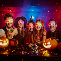 Lunettes LED clignotantes à 4 modes pour cosplay, fête, bar, club, festival, rave, cyberpunk, lunettes à visière LED