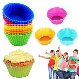 Moule à muffins rond en Silicone de 7 cm de diamètre pour la cuisine, moule à gâteaux de cuisson, <span class=keywords><strong>moules</strong></span> à muffins de qualité alimentaire - Product Image 4