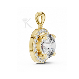 Pendentif halo en diamant naturel suspendu en argent, certifié IGI, bijou élégant et moderne, collier flottant de luxe - Product Image 2