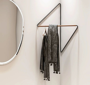 Organizador de Esquina Metálico Duradero de Estilo Artístico, Instalación Autoadhesiva, Ahorra Espacio, Perchero para Ropa, Armario, Sala de Estar - Product Image 4