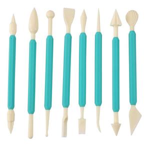Fourni directement par l'usine : Ensemble de 9 outils pour pâte à sucre, comprenant un stylo de décoration de crème et un ensemble de spatules, un stylo de sculpture pour gâteaux, et des outils de pâtisserie. - Product Image 2