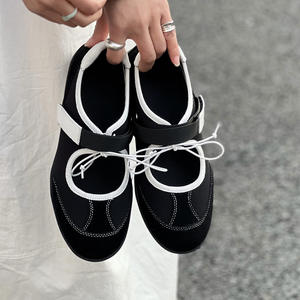 Zapatos Mary Jane de Estilo Deportivo con Corte Bajo para Mujer, Bailarinas con Parte Superior de Cuero Genuino, Entresuela de Goma, Ligeros e Impermeables - Product Image 3