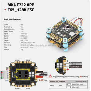 ชุดควบคุมการบิน Drone FC+ESC สำหรับ DIATONE <span class=keywords><strong>MAMBA</strong></span> MK4 <span class=keywords><strong>F722</strong></span> <span class=keywords><strong>APP</strong></span> 45A F55A F65A 128K 3-6S พร้อม MPU6000 ICM42688P ขนาด 30 มม. M3 อะไหล่ UAV - Product Image 2