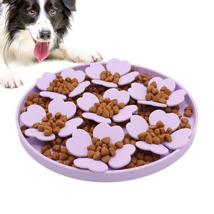 Custom Macaroon Colors Flowers Round Non-slip Silicone <strong>Pet</strong> Lick Mat <strong>Durable</strong> Dog Slow Feeder <strong>Bowl</strong> Food Mat Pad with Suction Cups - Product Image 6