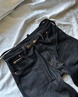 Pantalon en jean pour hommes avec boucle arrière personnalisée coupe droite ample et détendue pantalon en jean japonais original à fond de cloche vintage