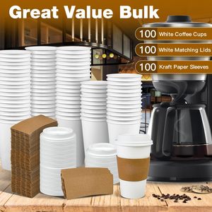 Vente en gros de gobelets à café jetables personnalisés en papier de 8 oz, 12 oz, 16 oz, 10 oz, à double paroi avec couvercles pour boissons chaudes - Product Image 3