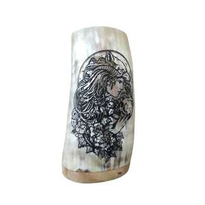 Tasse en corne de buffle de la meilleure qualité, nouvelle sortie, mug en corne viking, tankard d'Inde, logo gravé personnalisable pour un usage domestique - Product Image 6