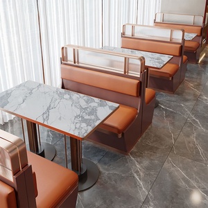Conjunto de Muebles Comerciales para Restaurante, Estilo Industrial de Lujo Ligero, Asientos de Metal, Mesa de Madera Sólida, Sillas, para Cafetería de Alta Gama - Product Image 4