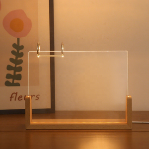 Forme <span class=keywords><strong>de</strong></span> U Led bureau calendrier lampes Base Led acrylique en bois <span class=keywords><strong>lit</strong></span> lumière 3d Photo cadre lampe pour bricolage - Product Image 6