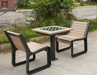 Table de pique-nique en bois WPC pour l'extérieur, usage public et commercial, école, restaurant, bistrot, jardin, terrasse, café extérieur, avec chaises