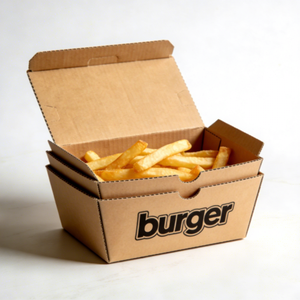 Emballage alimentaire jetable biodégradable et pliable, personnalisé avec logo imprimé, de qualité alimentaire, pour la <span class=keywords><strong>livraison</strong></span> rapide de burgers et <span class=keywords><strong>frites</strong></span> - Product Image 2