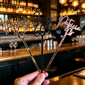 Offre Spéciale : Agitateurs à Boissons Personnalisés avec Nom – Idéal pour Mariages, Fêtes Prénuptiales, Décoration de Table Fête des Mères - Product Image 4