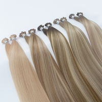Extensions de cheveux humains Remy Luxsea Hair U/K Tip Super Double Drawn 50g, kératine, lisses, blond caramel méché