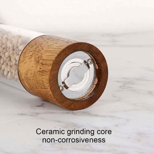 Premium Acrylic Salt and <b>Pepper</b> <b>Grinder</b> Set, Manual Salt and <b>Pepper</b> Mills- Wooden <b>Pepper</b> Shakers with Adjustable Ceramic Core - Product Image 4