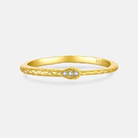 Bague en argent 925 Bagues anti-ternissement plaquées or 18 carats Bague en zircon S925 plaquée or 18 carats