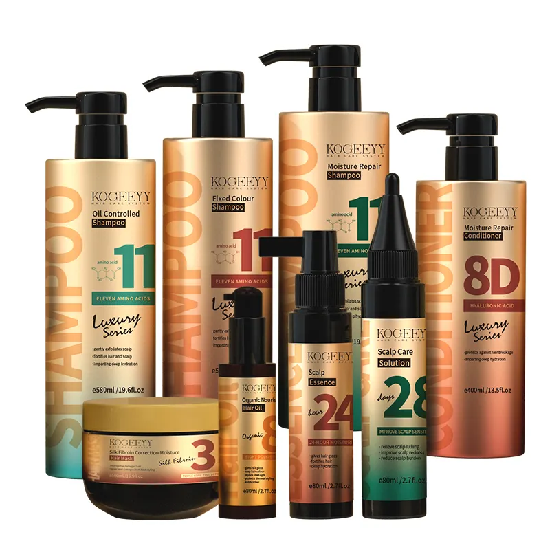 KOGEEYY professionale brasiliano trattamento capelli capelli cheratina Shampoo e balsamo Set OEM solfato libera riparazione olio per capelli salone Shampoo