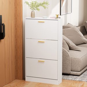 Moderna <span class=keywords><strong>scarpiera</strong></span> a 3 livelli mobile supporto melamina MDF <span class=keywords><strong>mobili</strong></span> in legno per casa Hotel salvaspazio ingresso pannello soggiorno - Product Image 5