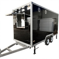 Camion de restauration mobile en acier inoxydable à 4 roues pour barbecue, chariot à glaces, remorque alimentaire, grill, garantie 1 an pour les snacks aux États-Unis
