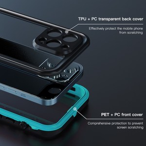 IP68 redpepper เคสโทรศัพท์ไฮบริดกันฝุ่นด้านหลังโปร่งใสลายจุด + สำหรับ <span class=keywords><strong>iPhone</strong></span> 16 15 14 <span class=keywords><strong>13</strong></span> 12 11 <span class=keywords><strong>PRO</strong></span> <span class=keywords><strong>MAX</strong></span> XS - Product Image 3