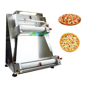 Máquina automática para hacer corteza de pizza, base de masa para pizza, prensador laminador, máquina de rodillo de masa de forma redonda