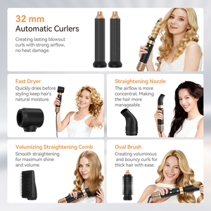 Set Professionale 6 in 1 per Acconciatura: <span class=keywords><strong>Spazzola</strong></span> ad Aria Calda, Asciugacapelli Portatile e Volumizzatore - Product Image 2