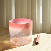 Fournisseur de bols chantants en cristal rose clair, quartz pur, instrument de thérapie sonore, guérison sonore pour la méditation spirituelle