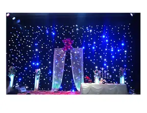 Led dekorasi latar belakang panggung pernikahan led kain bintang led tirai kain Bintang
