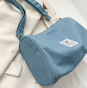 Bolso de compras reutilizable de mezclilla con bolsillo y logotipo personalizado - Product Image 4