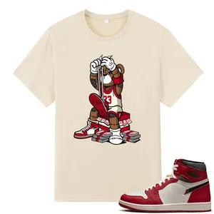 Chicago 1s Perdu Et Trouvé Unisexe T-shirts Sneaker Match Chemises Baller Ours Par Rare Air Imprimer 100% Coton Graphique T Chemises Pour Hommes