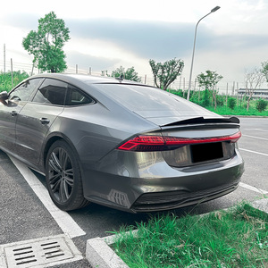 Audi Rear Spoiler Wing Shaped ABS Piano Black Carbon Fiber Texture For A7 S7 C8 2019+ Trunk Deck Lid - Product Image 3