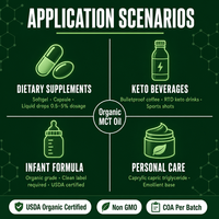 Huile de noix de coco MCT fractionnée biologique USDA C8 C10 non-OGM, triglycéride à chaîne moyenne, qualité alimentaire Keto, vente en gros en vrac