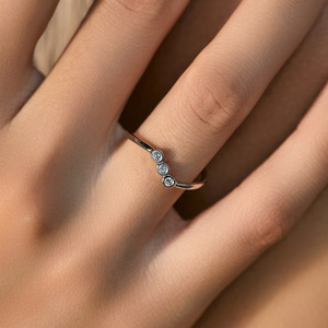 925 <b>silver</b> minimalist multi-bar Open <b>ring</b> contemporary style Stackable <b>statement</b> jewelry 925 <b>silver</b> fashion jewelry - Product Image 3