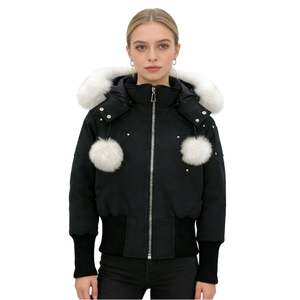 Manteau d'hiver décontracté unisexe de marque, épais, rouge, avec capuche, brodé et gaufré, fermeture éclair, 90 % polyester, grand format - Product Image 1