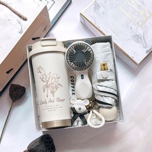 <b>Cheap</b> Silk Screen Printed Modern Art Business <b>Gift</b> Box 316 Stainless Steel Travel Mug Mini Fan Wholesale Promotional Bulk Order - Product Image 2
