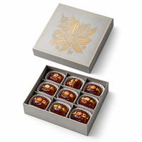 Boîte de luxe personnalisée en gros pour dattes, avec couvercle et base, emballage rigide en papier pour desserts, personnalisation pour usine de chocolat