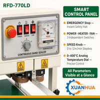 Machine de scellage à bande horizontale continue XUANHUA RFD-770LD, machine de scellage thermique pour sachets en plastique, sacs alimentaires, 0-12m/min, 0-400 degrés