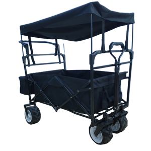 Chariot de chariot pliant en métal Portable chariot de transport extérieur pliable pour plage Camping pique-niques outils de jardin pour le stockage des achats - Product Image 1