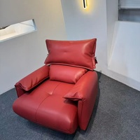 Fauteuil simple ultra-simple de style italien en cuir haut de gamme pour salon, maison, balcon, fauteuil pivotant de luxe léger