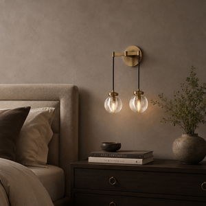 Modern Two <b>Lights</b> Adjustable Arm Wall <b>Light</b> Textured Glass Ball Bathroom <b>Vanity</b> Fixture - Product Image 1