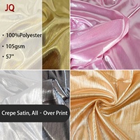 Krepp-Satin Organischer Transparenter Glanzstoff Geknitterter Glatter Fallender Glänzender Presskrepp für Bühnendekoration Lagerware nach Maß