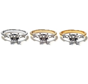 KOK vente en gros de bijoux de Saint Valentin de bonne qualité Solitaire 14K or blanc véritable diamant octogone bague de fiançailles semi-montée pour les femmes - Product Image 4