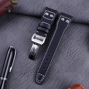 <span class=keywords><strong>Bracelet</strong></span> en <span class=keywords><strong>cuir</strong></span> véritable pour <span class=keywords><strong>montre</strong></span> IWC série Pilots, <span class=keywords><strong>boucle</strong></span> <span class=keywords><strong>déployante</strong></span>, 21 mm 22 mm, pour <span class=keywords><strong>bracelet</strong></span> de <span class=keywords><strong>montre</strong></span> IWC - Product Image 2
