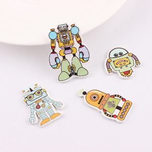 Yiwu Wintop fabbrica vendita diretta stile creativo due fori Robot misto Design in legno bottoni per Scrapbooking fai da te - Product Image 3